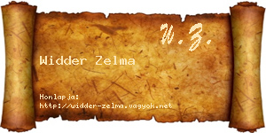 Widder Zelma névjegykártya